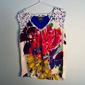 Anthro Maeve Floral Silk Blouse, 4
